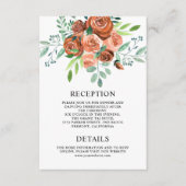 Earthy Rose Terracotta Floral Wedding Details Begleitkarte (Vorderseite)