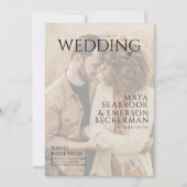 Earthy Rustic Photo Wedding Einladung (Vorderseite)