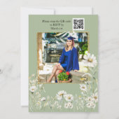 Earthy Sage & Botanical Greenery Graduation Einladung (Rückseite)