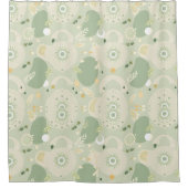 Earthy Sage Green Duschvorhang - Boho Design (Vorderseite)