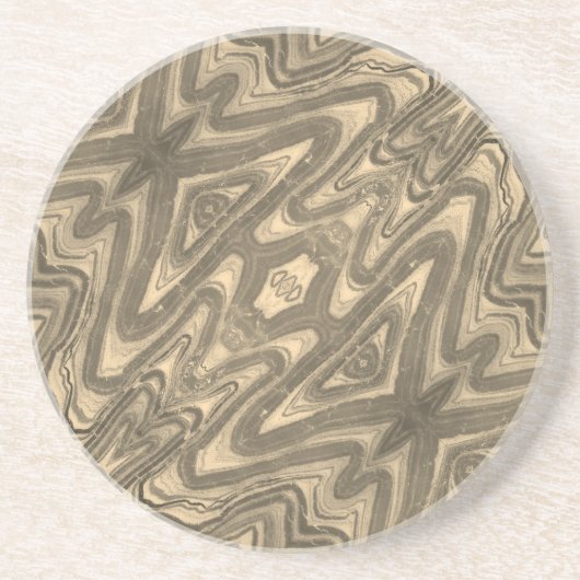 Earthy Sand and and Taupe Abstrakt Sandstone Unter Getränkeuntersetzer (Vorne)