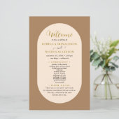 Earthy Script Calligraphy Wedding Program (Stehend Vorderseite)