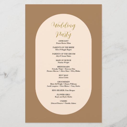 Earthy Script Calligraphy Wedding Program (Rückseite)