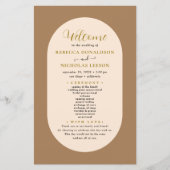 Earthy Script Calligraphy Wedding Program (Vorderseite)