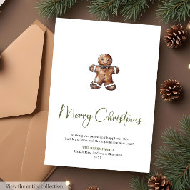 Earthy Script Font Watercolor Christmas Greeting  Feiertagskarte
