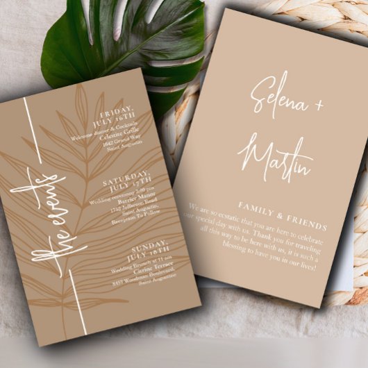 Earthy Script Minimal Wedding Events Timeline