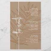 Earthy Script Minimal Wedding Events Timeline (Vorderseite)