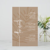 Earthy Script Minimal Wedding Events Timeline (Stehend Vorderseite)