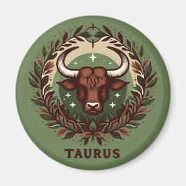 Earthy, Sensual Taurus Zodiac Star Sign Art Design Magnet