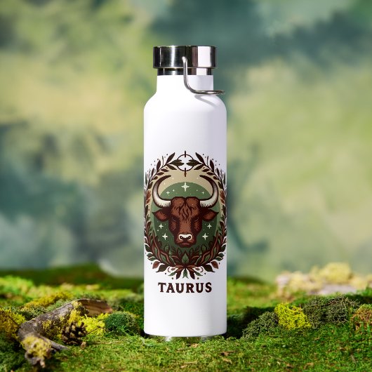 Earthy, Sensual Taurus Zodiac Star Sign Art Design Trinkflasche (Außenbereich)