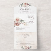 Earthy Shade Blume Elegant Boho Wedding All In One Einladung (Innen Boden)
