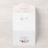 Earthy Shade Blume Elegant Boho Wedding All In One Einladung (Außenbereich)