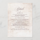 Earthy Shade Blume Elegant Boho Wedding Details Begleitkarte (Vorderseite)