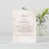 Earthy Shade Blume Elegant Boho Wedding Details Begleitkarte (Stehend Vorderseite)