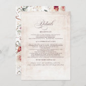 Earthy Shade Blume Elegant Boho Wedding Details Begleitkarte (Vorne/Hinten)