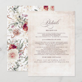 Earthy Shade Blume Elegant Boho Wedding Details Begleitkarte