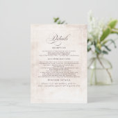 Earthy Shade Blume Elegant Boho Wedding Details Begleitkarte (Stehend Vorderseite)