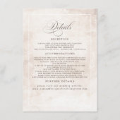 Earthy Shade Blume Elegant Boho Wedding Details Begleitkarte (Vorderseite)