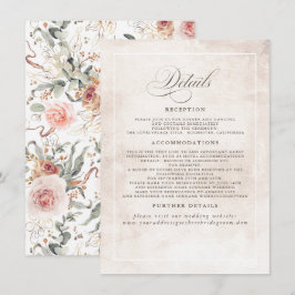 Earthy Shade Blume Elegant Boho Wedding Details Begleitkarte