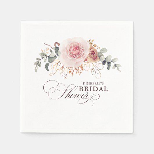 Earthy Shade Blume Elegante Boho Jedes Party Serviette (Vorderseite)