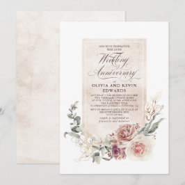 Earthy Shade Blume Elegantes Hochzeitstag Einladung