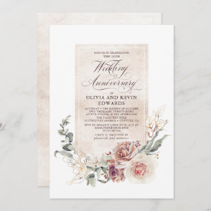 Earthy Shade Blume Elegantes Hochzeitstag Einladung