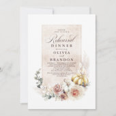 Earthy Shade Floral Pumpkins Boho Probe Dinner Einladung (Vorderseite)