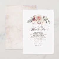 Earthy Shades Floral Baby Shower Vielen Dank