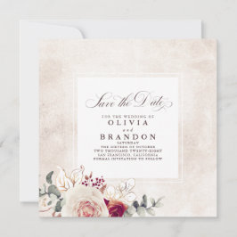 Earthy Shades Floral Elegant Save the Date Ankündigung