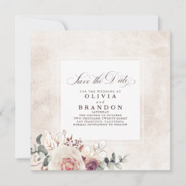 Earthy Shades Floral Elegant Save the Date Ankündigung