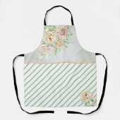 Earthy Shades Flowers Boho Elegant Sage Green Schürze (Vorderseite)