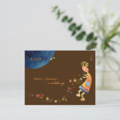Earthy Starry Kokopelli Wedding RSVP (Stehend Vorderseite)