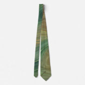 Earthy Strata | Emerald Green Brown Gold Agate Krawatte (Rückseite)