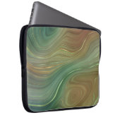 Earthy Strata | Emerald Green Brown Gold Agate Laptopschutzhülle (Vorne Rechts)