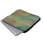 Earthy Strata | Emerald Green Brown Gold Agate Laptopschutzhülle (Vorne Knopf)
