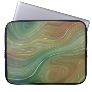 Earthy Strata   Emerald Green Brown Gold Agate Laptopschutzhülle