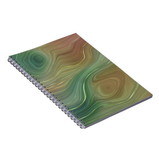 Earthy Strata | Emerald Green Brown Gold Agate Notizblock (Rechte Seite)