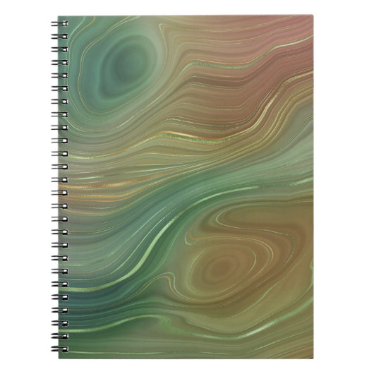 Earthy Strata | Emerald Green Brown Gold Agate Notizblock (Vorderseite)