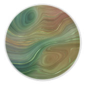 Earthy Strata | Neutrales grünes Braungold Keramikknauf (Vorderseite)