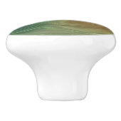 Earthy Strata | Neutrales grünes Braungold Keramikknauf (Seitenansicht)