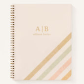 Earthy Stripes | Boho Chic Personalisiert Monogram Notizblock (Vorderseite)