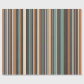 Earthy Stripes Midjahrhundert Moderne Geschenkwrap Geschenkpapier (Flach)