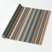 Earthy Stripes Midjahrhundert Moderne Geschenkwrap Geschenkpapier (Ungerollt)