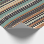 Earthy Stripes Midjahrhundert Moderne Geschenkwrap Geschenkpapier (Ecke)