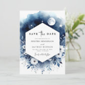 Earthy Stylish Moonlit Wedding Save The Date (Stehend Vorderseite)