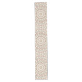 Earthy Taupe and Rust Mandala Pattern Großer Tischläufer (Vorderseite)