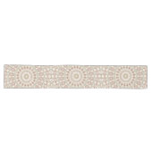Earthy Taupe and Rust Mandala Pattern Großer Tischläufer (Horizontal)