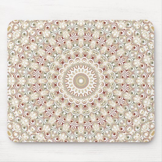 Earthy Taupe and Rust Mandala Pattern Mousepad (Vorne)