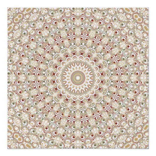 Earthy Taupe and Rust Mandala Pattern Poster (Vorderseite)