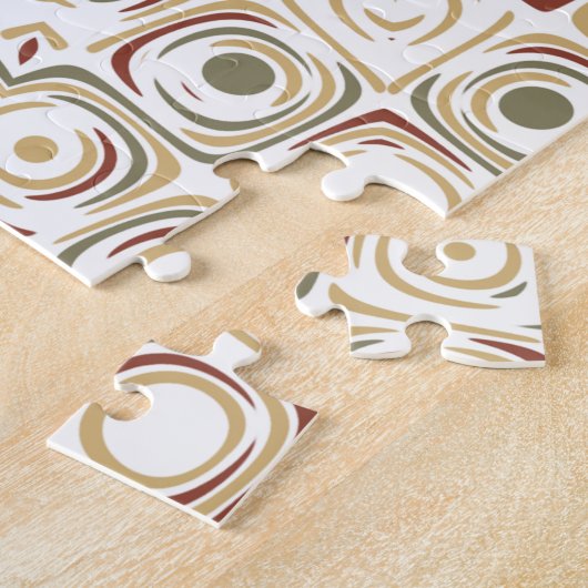 Earthy Taupe and Rust Mandala Pattern Puzzle (Seite)